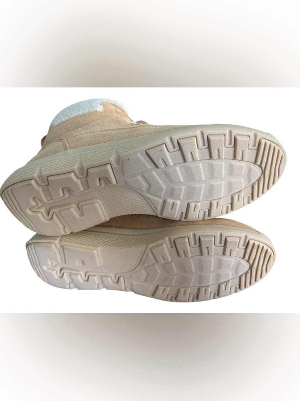 JBU Beige Suede-Look Sherpa Lace-Up Winter Boot - Picture 10 of 10